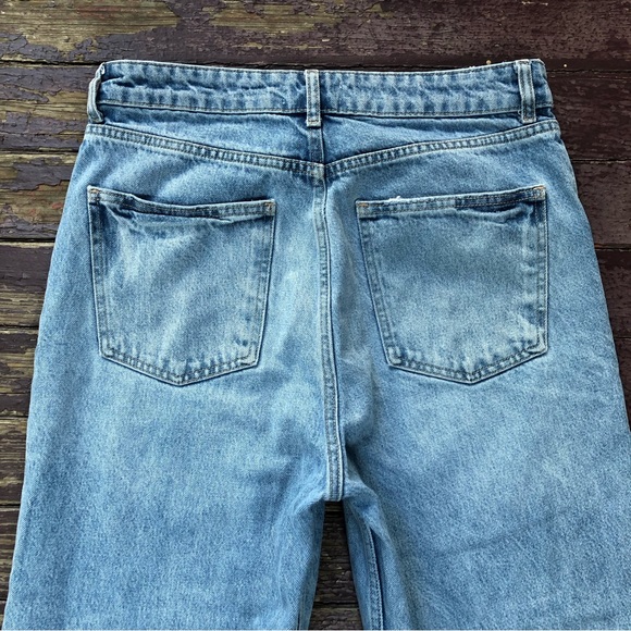Zara Mid Rise Loose Jeans Folded Cuffs Wide Leg 10 - Picture 8 of 13